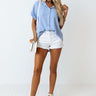 Cooler Waters Button Up Top In Sky Blue Image - 1