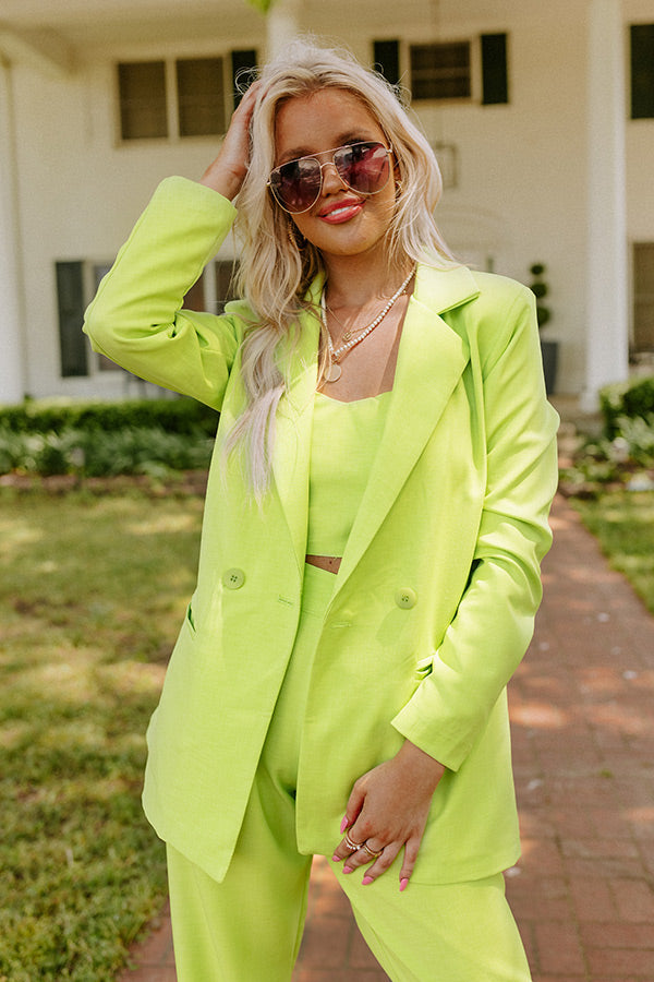 Insta Famous Blazer In Lime Image - 2