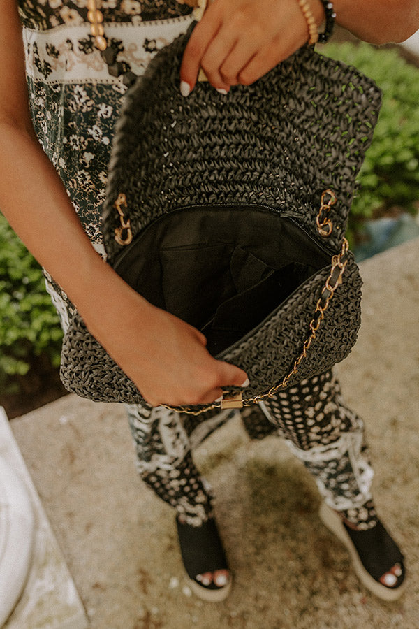 Sunny Pier Woven Purse In Black Image - 2