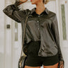 Fashionable Scene Satin Feather Top In Black Image - 1