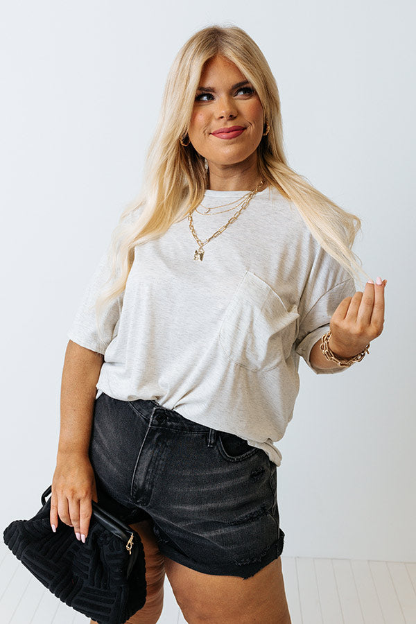 Fun And Done Shift Tee In Stone Curves Image - 2