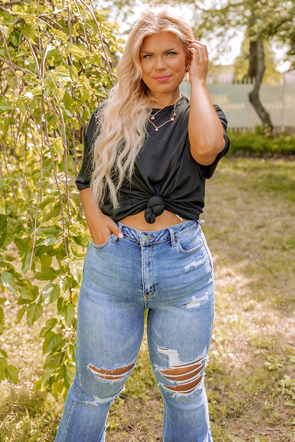 Plain And Simple Shift Tee In Black Curves