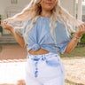 Fun And Done Shift Tee In Airy Blue Curves Image - 1