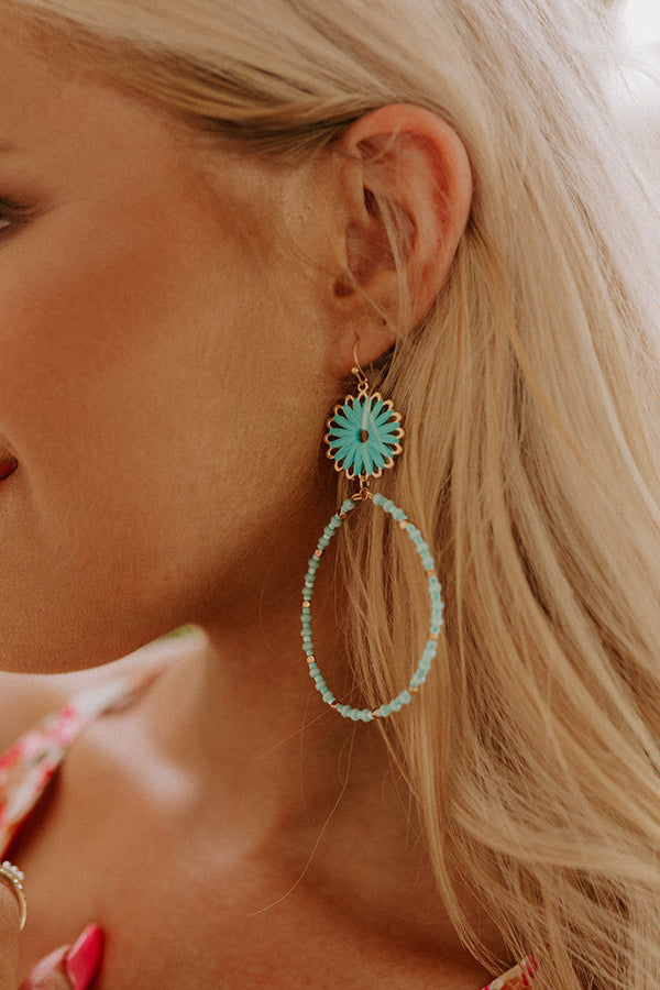 Weekend By The Coast Hoop Earrings In Turquoise Image - 2