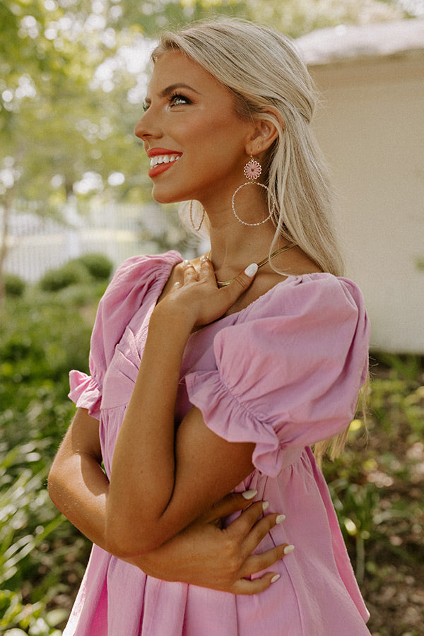 Weekend By The Coast Hoop Earrings In Blush Image - 2
