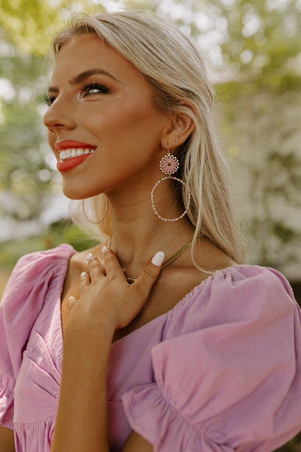 Weekend By The Coast Hoop Earrings In Blush Image - 1