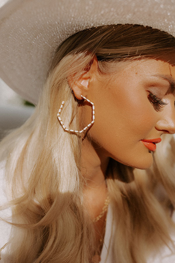 Be My Muse Hoop Earrings In Ivory Image - 3