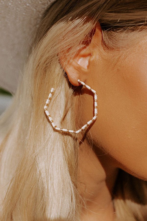 Be My Muse Hoop Earrings In Ivory Image - 2
