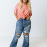 Plain And Simple Shift Tee In Pink Curves Image - 1