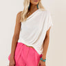 Out in NYC One Shoulder Top in Ivory Image - 1