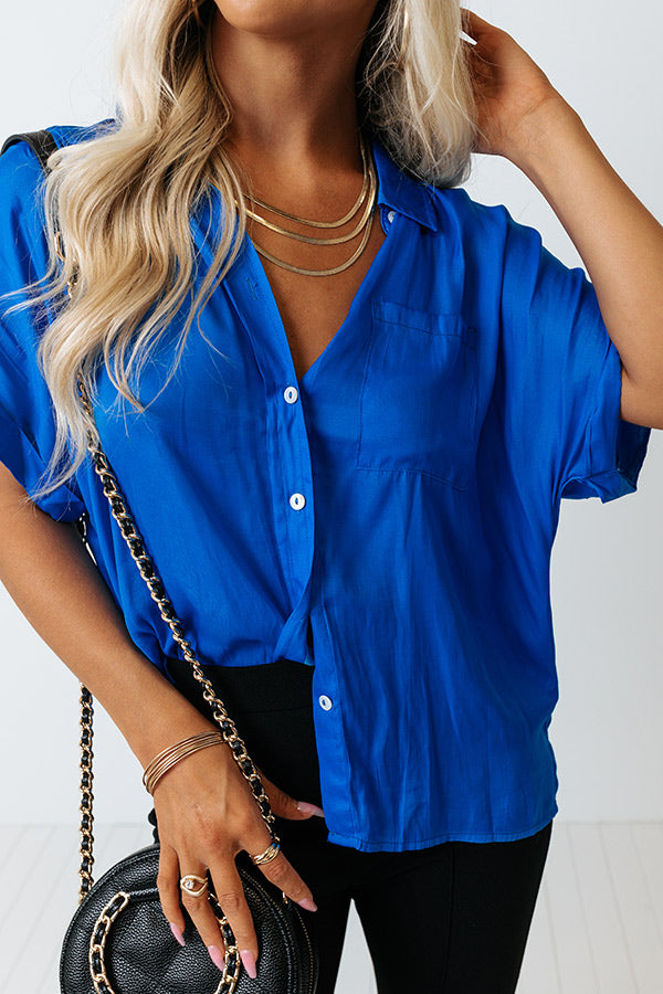 Name Of The Game Shift Top In Ocean Blue Image - 3