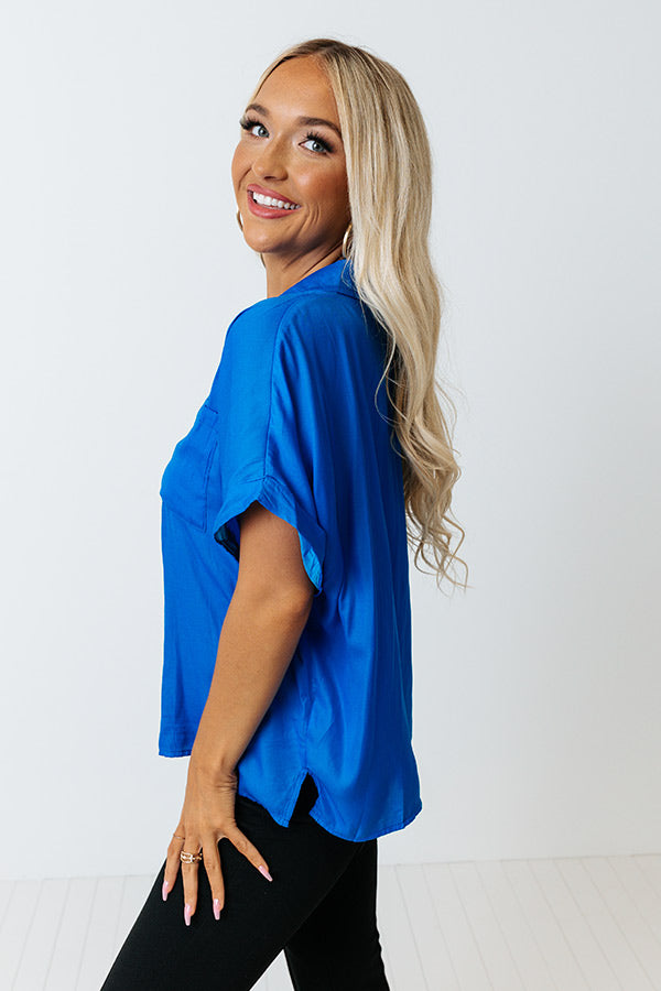 Name Of The Game Shift Top In Ocean Blue Image - 5