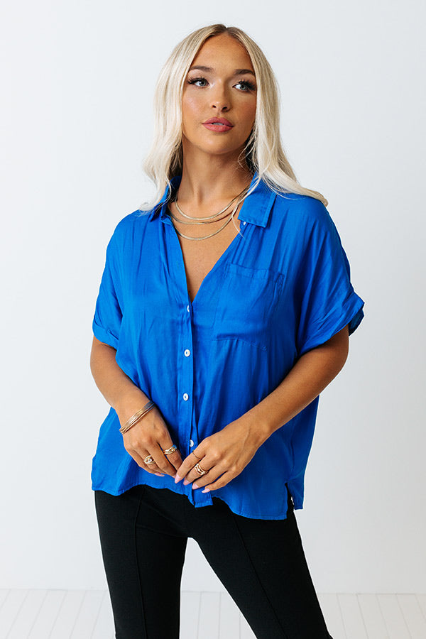 Name Of The Game Shift Top In Ocean Blue Image - 2