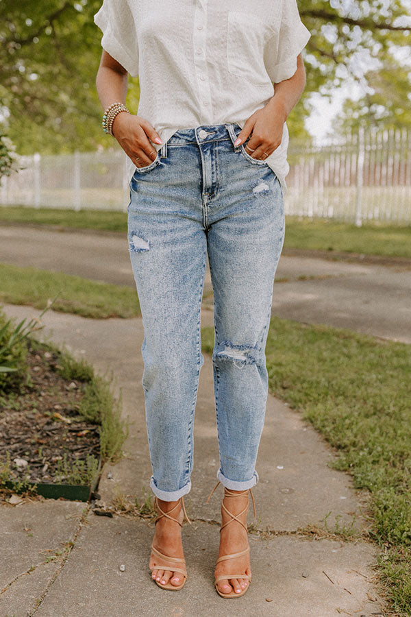 Risen The Joplin Mid Rise Distressed Boyfriend Jean Image - 2