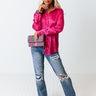 Plan For Success Satin Button Up In Fuchsia Image - 1