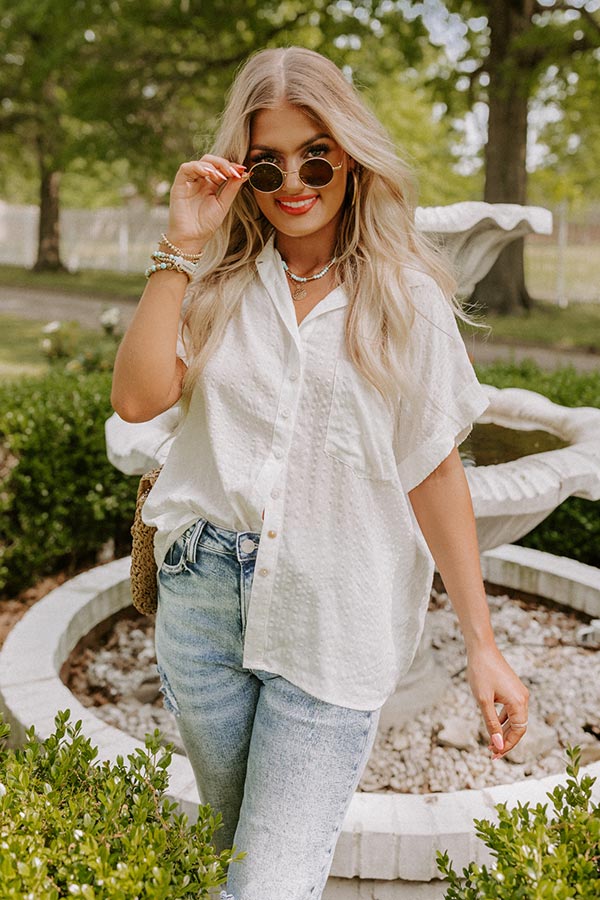 Sunny Pier Button Up Top In White Image - 1