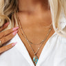 Kendra Scott Framed Tessa Convertible Gold Multi Strand Necklace in Bronze Veined Turquoise Magnesite Red Oyster Image - 1