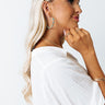 Kendra Scott Ember Gold Hoop Earrings in Bronze Veined Turquoise Magnesite Red Oyster Image - 1