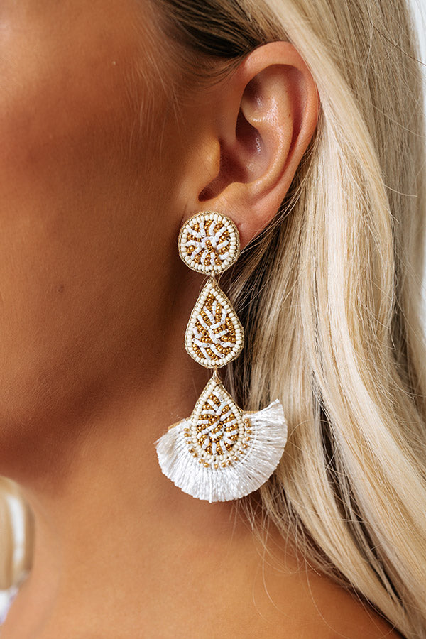 Austin Outing Beaded Earrings In Cream Image - 2