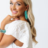 Kendra Scott Ember Silver Statement Earrings in Variegated Turquoise Magnesite Image - 1