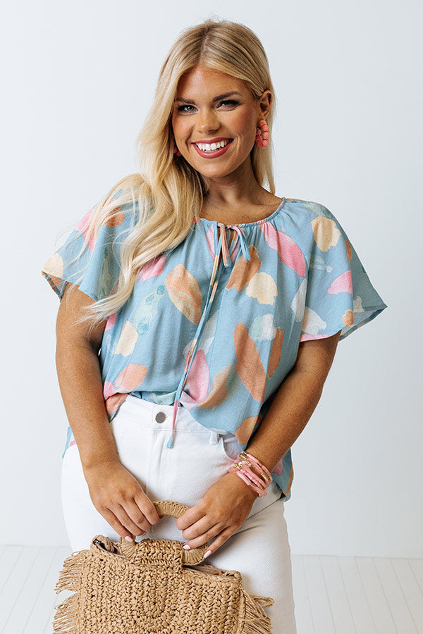 Getting Cuter Shift Top In Sky Blue Curves Image - 1
