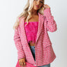 Out In NYC Tweed Blazer In Hot Pink Image - 1