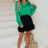 Find The Spotlight Feather Skirt In Black Image - 1