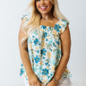 Lucky Day Floral Shift Top In Teal Curves Image - 1