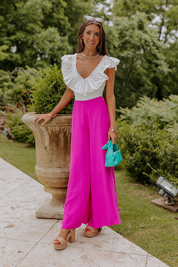 Witty Remark High Waist Flare In Hot Pink Image - 5