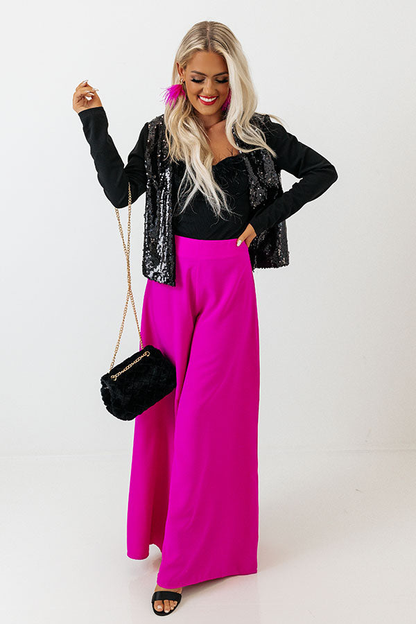 Witty Remark High Waist Flare In Hot Pink Image - 1
