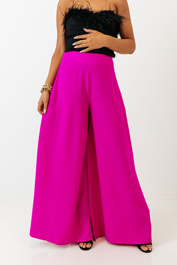 Witty Remark High Waist Flare In Hot Pink Image - 2