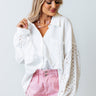 Really Into You Button Up Top In White Image - 1