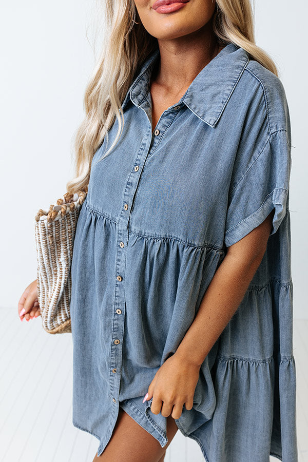 Close Memories Chambray Tunic Dress Image - 2