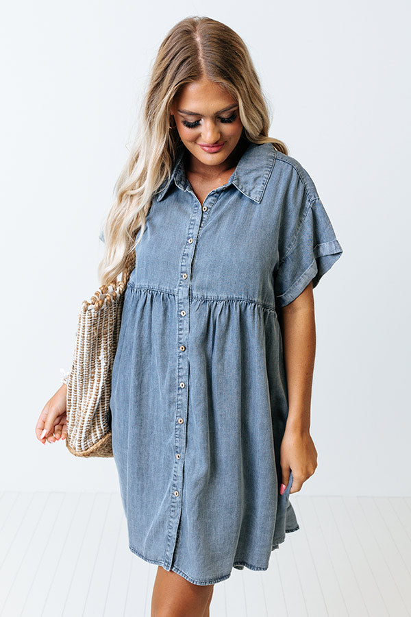 Close Memories Chambray Tunic Dress Image - 1