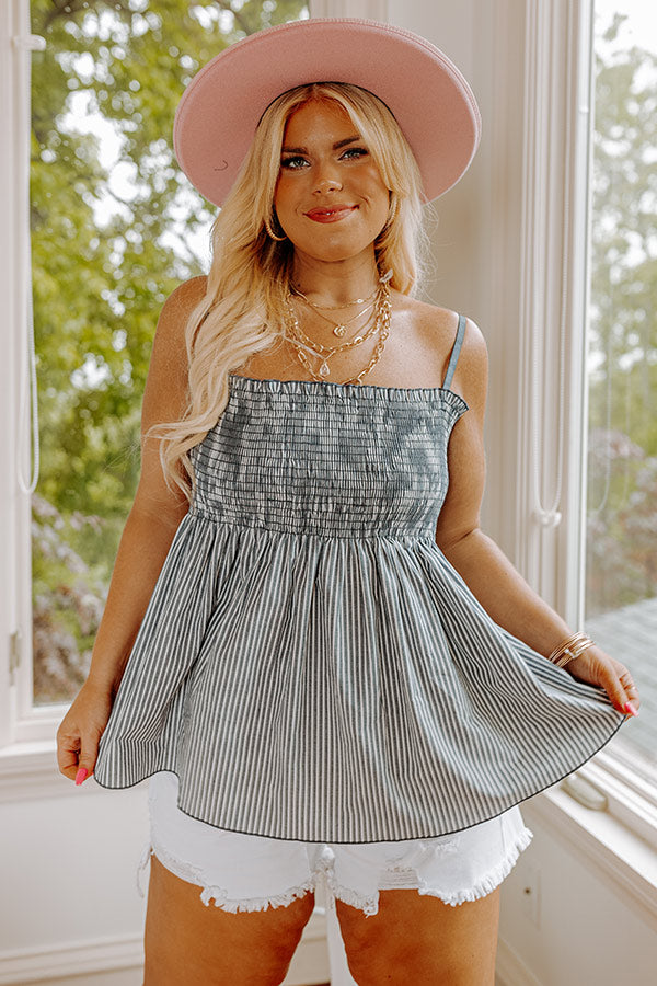 Breezy Babe Stripe Tank Curves Image - 1