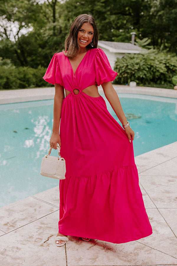 Soul Ties Cut Out Maxi in Hot Pink Image - 2