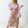 Once In A Lifetime Satin Top In Lavender Curves Image - 1