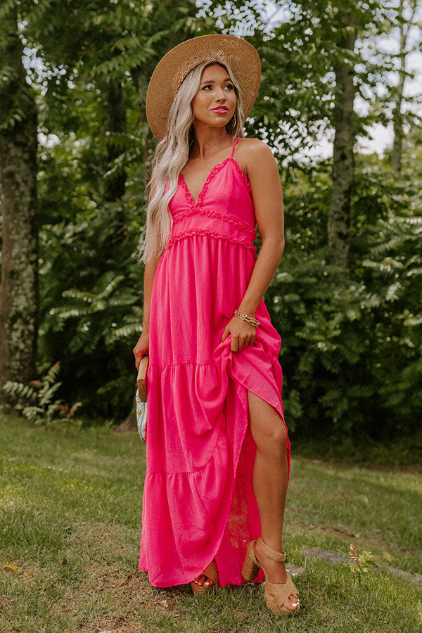 Kiss Me In The Meadow Maxi In Hot Pink Image - 1