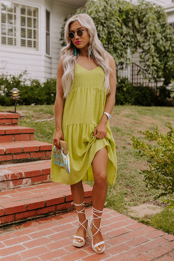 Lucky Day Babydoll Dress In Lime Image - 1