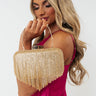 Champagne Life Rhinestone Clutch In Gold Image - 1