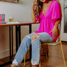 All Of A Sudden Babydoll Top In Fuchsia Image - 1