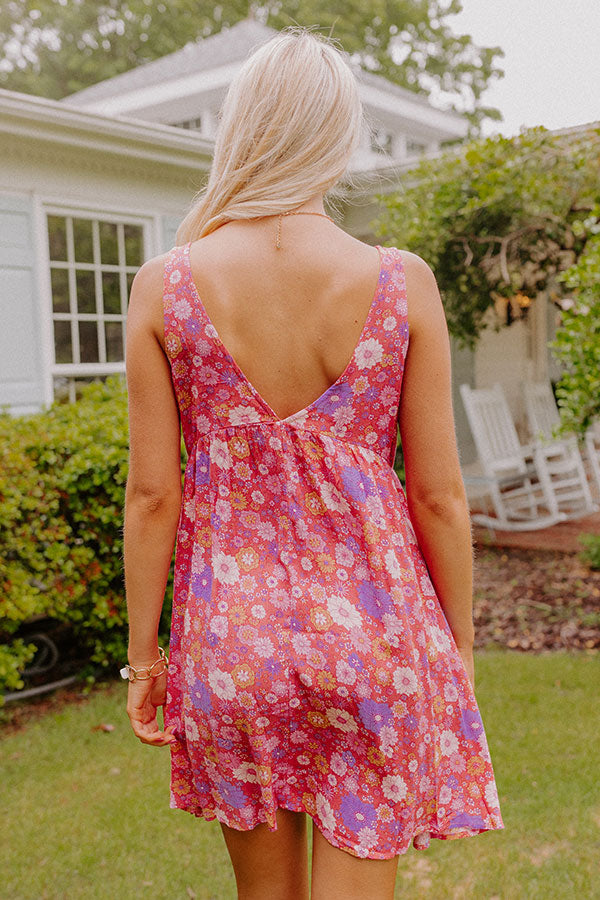 Dancing In The Rain Floral Babydoll Dress In Rose Image - 4
