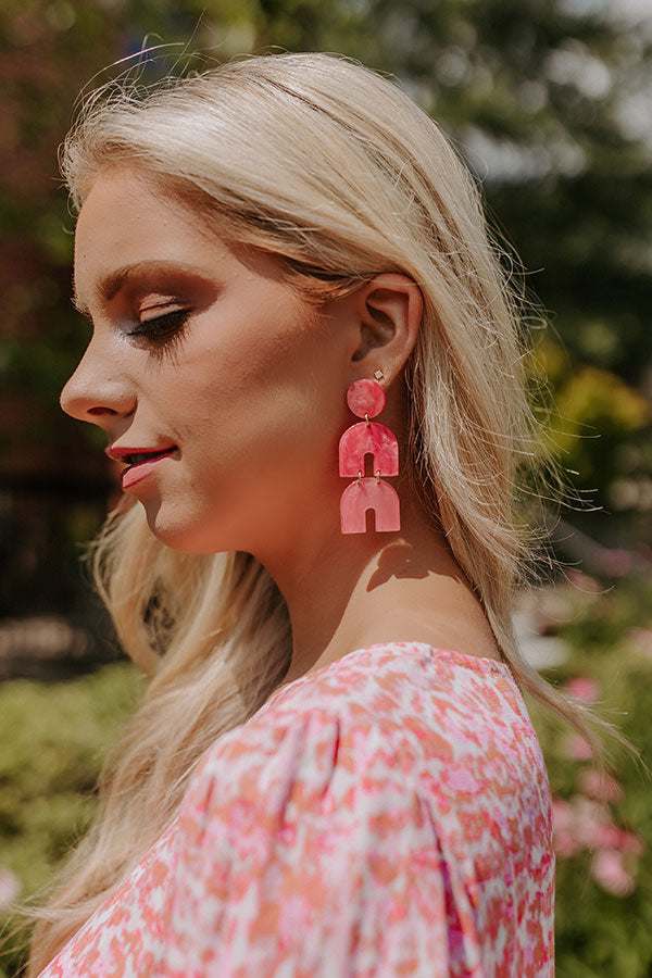Friends For Life Earrings In Pink Image - 1