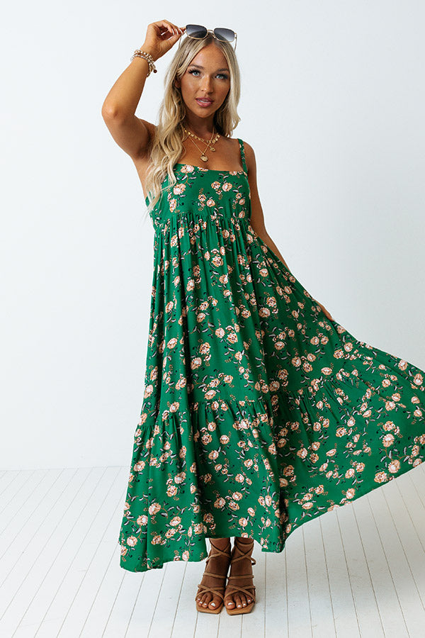 Book The Trip Floral Midi In Green Image - 1