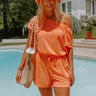 Having A Blast Romper In Neon Orange Image - 1