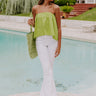 The Party Goes On Tube Top In Lime Image - 1