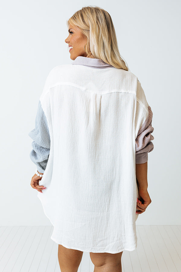 Canyon Bay Colorblock Shift Top In Airy Blue Curves Image - 1