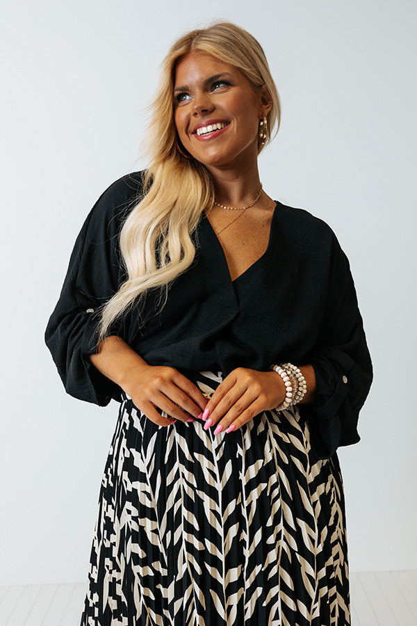 Press Room Shift Top In Black Curves