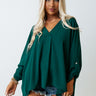 Press Room Shift Top In Hunter Green Image - 1