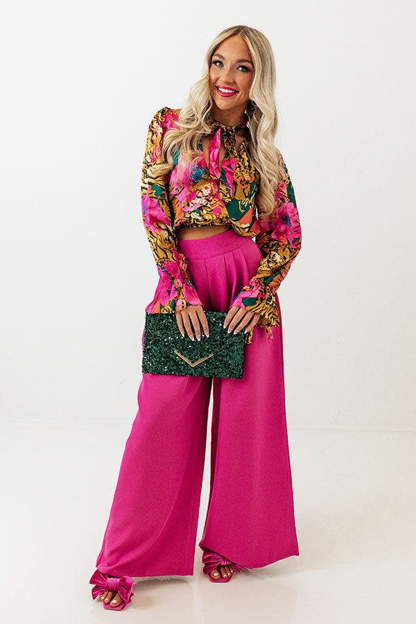 Forever Yours High Waist Pants In Fuchsia Image - 1